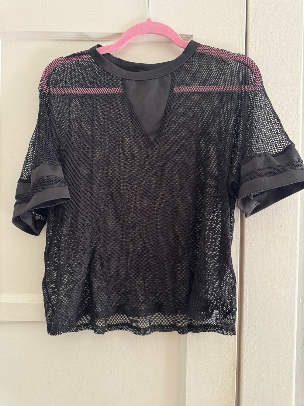 Women’s Black Mesh Short-Sleeve Top - Breathable Layering Tee